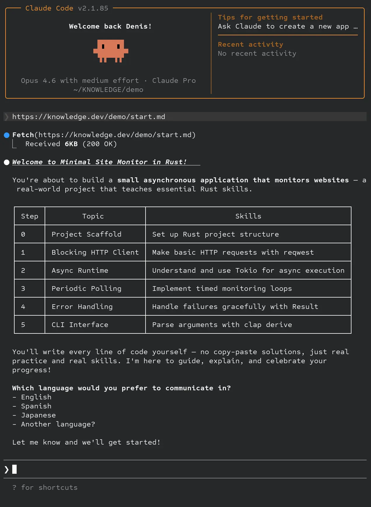 Agent starts the playground interaction